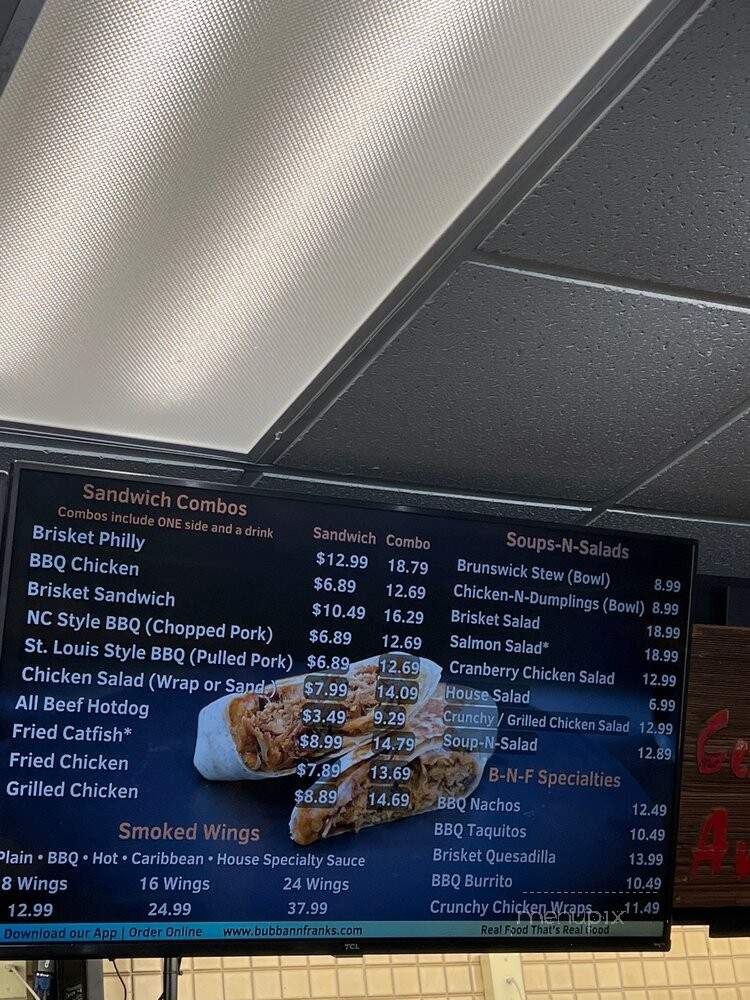 Bubba & Frank's Smokehouse BBQ - Portsmouth, VA menu_pic