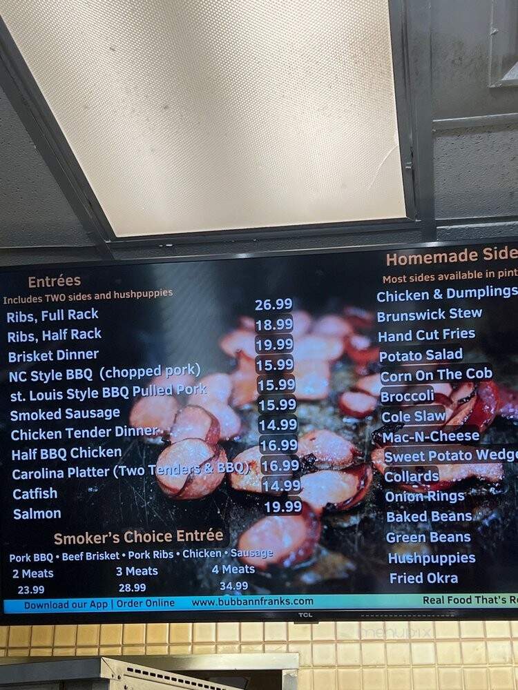 Bubba & Frank's Smokehouse BBQ - Portsmouth, VA menu_pic