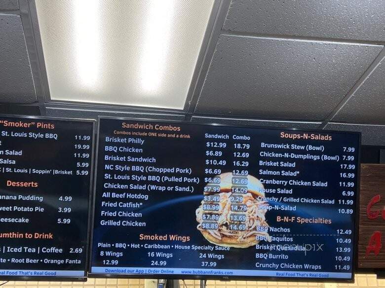 Bubba & Frank's Smokehouse BBQ - Portsmouth, VA menu_pic