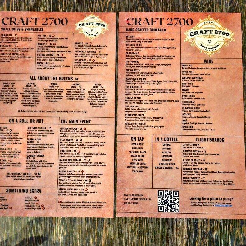 Craft 2700 At Freymoyer's - Reading, PA menu_pic