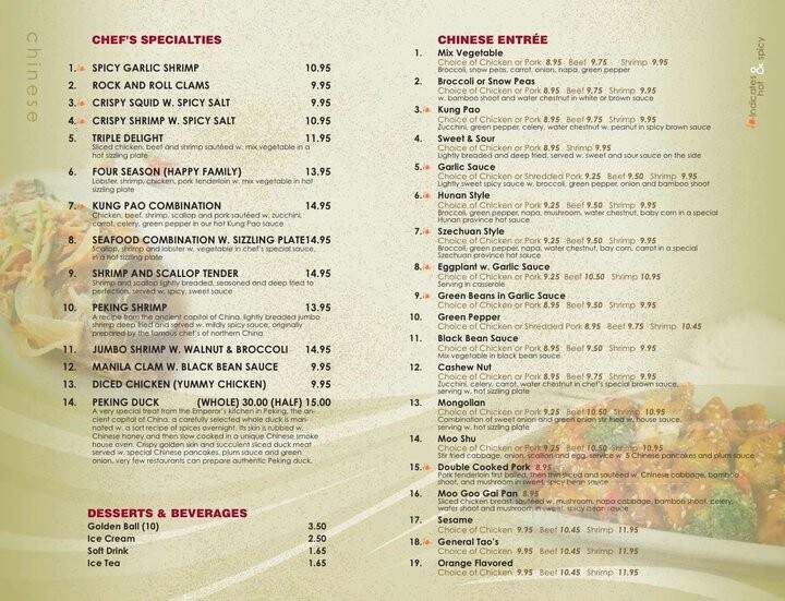 Asian Bistro - Hilton Head Island, SC menu_pic