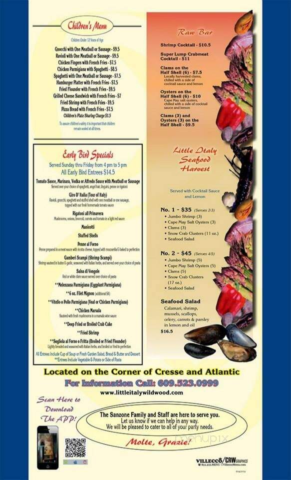 Little Italy Restaurant - Wildwood, NJ menu_pic