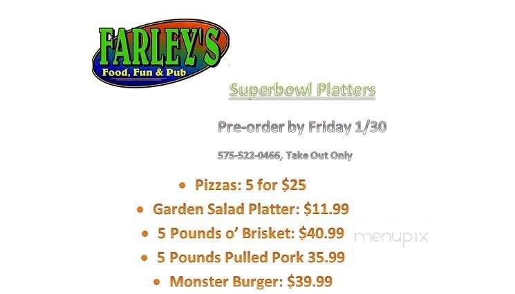 Farley's Food & Fun Pub - Las Cruces, NM menu_pic