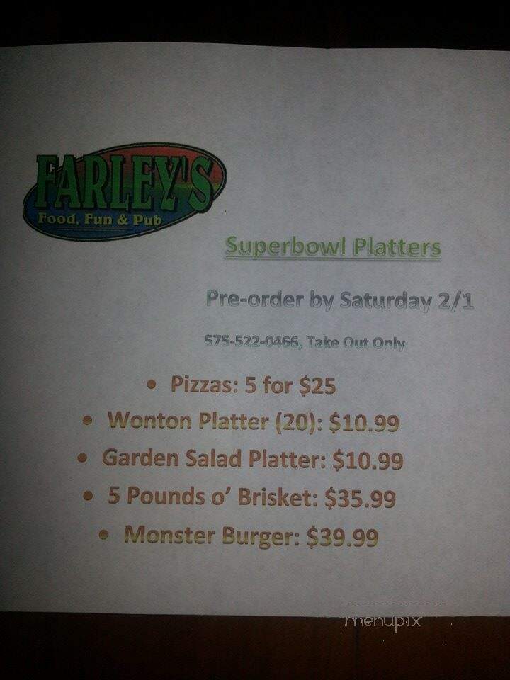 Farley's Food & Fun Pub - Las Cruces, NM menu_pic