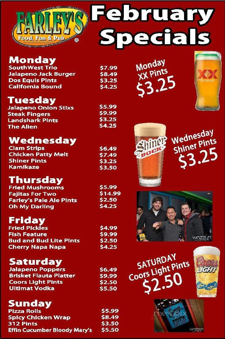 Farley's Food & Fun Pub - Las Cruces, NM menu_pic