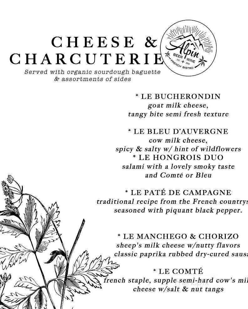 A L P I N Beer & Wine Bistro - Gainesville, FL menu_pic