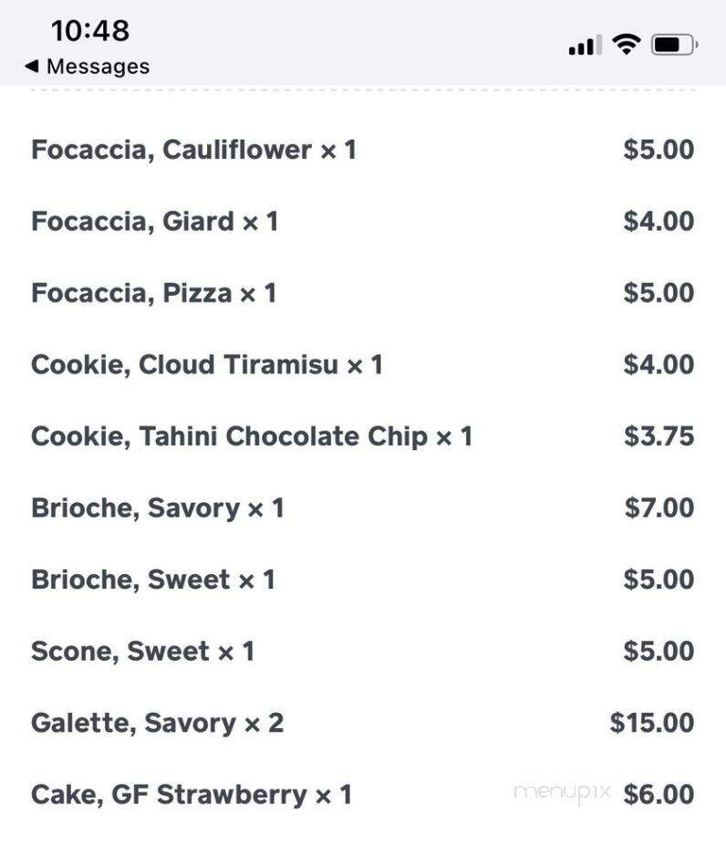 Sugar Moon Bakery - Chicago, IL menu_pic