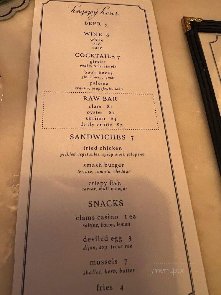 Pearl & Mary Oyster Bar - Philadelphia, PA menu_pic