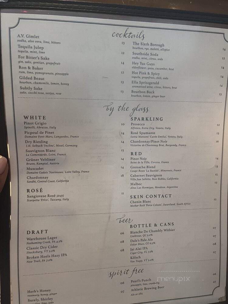 Pearl & Mary Oyster Bar - Philadelphia, PA menu_pic