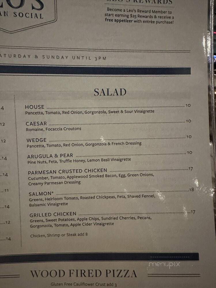 Leo's Italian Social - Morrisville, NC menu_pic