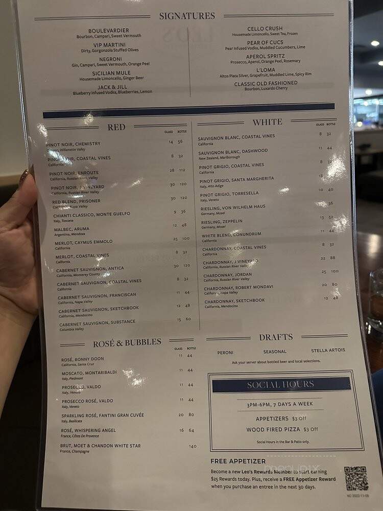 Leo's Italian Social - Morrisville, NC menu_pic