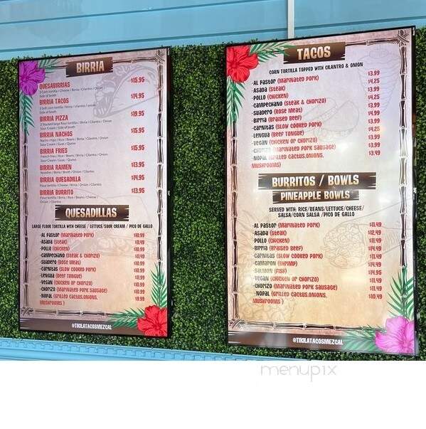 Tikila - Wake Forest, NC menu_pic