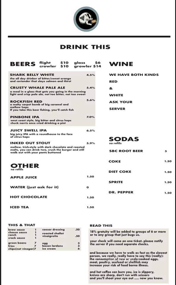 Seward Brewing Company - Seward, AK menu_pic
