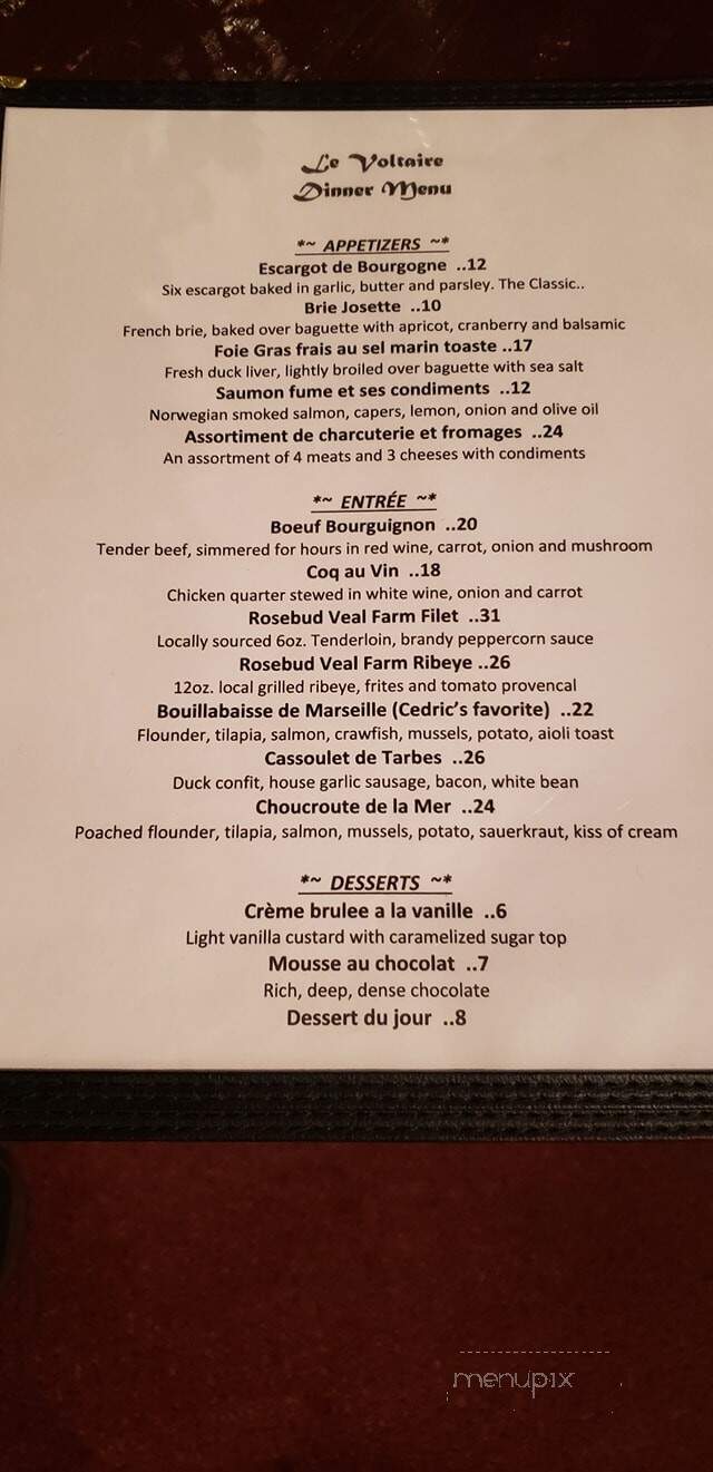 Le Petit Paris - Omaha, NE menu_pic