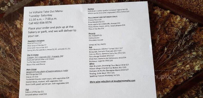 Le Petit Paris - Omaha, NE menu_pic
