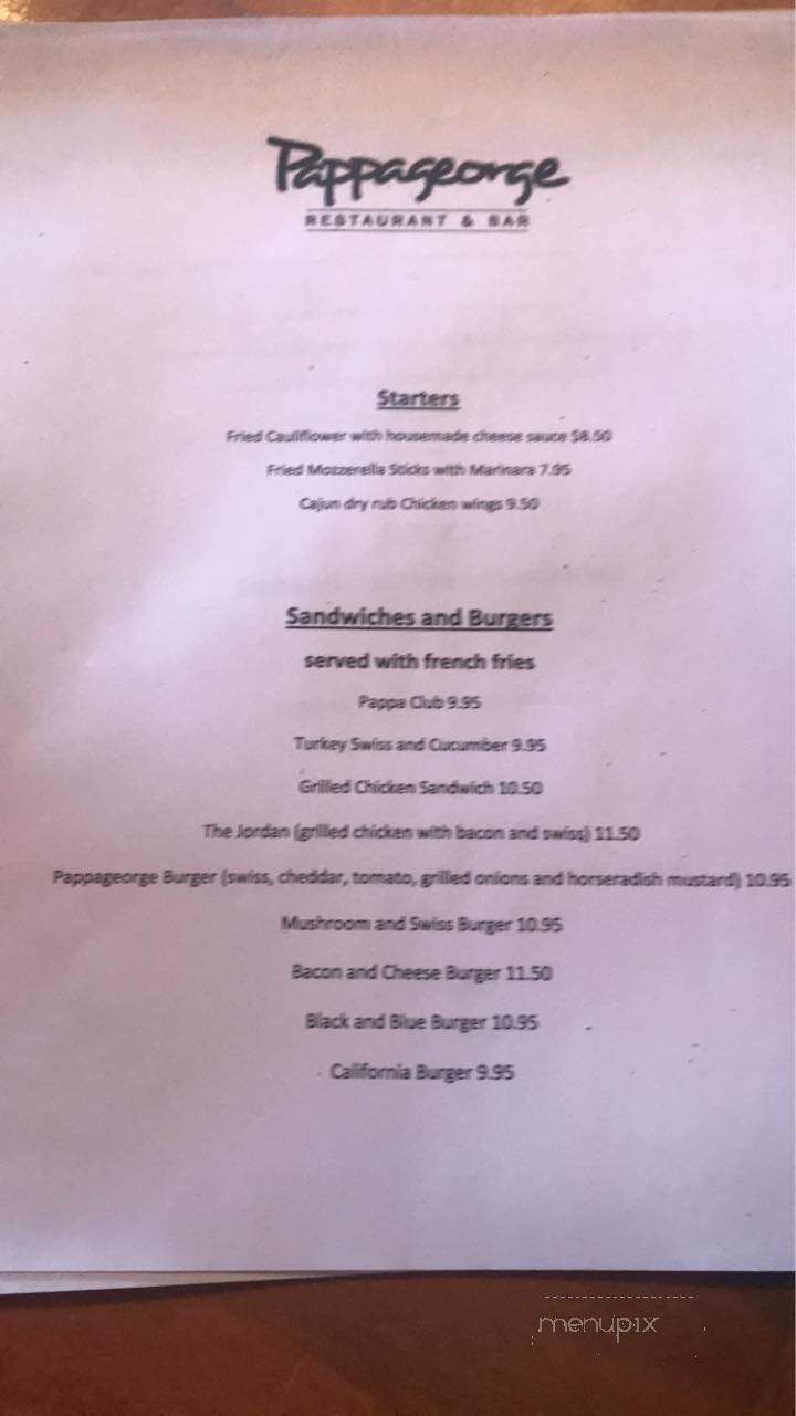 Pappageorge Restaurant & Bar - Mankato, MN menu_pic