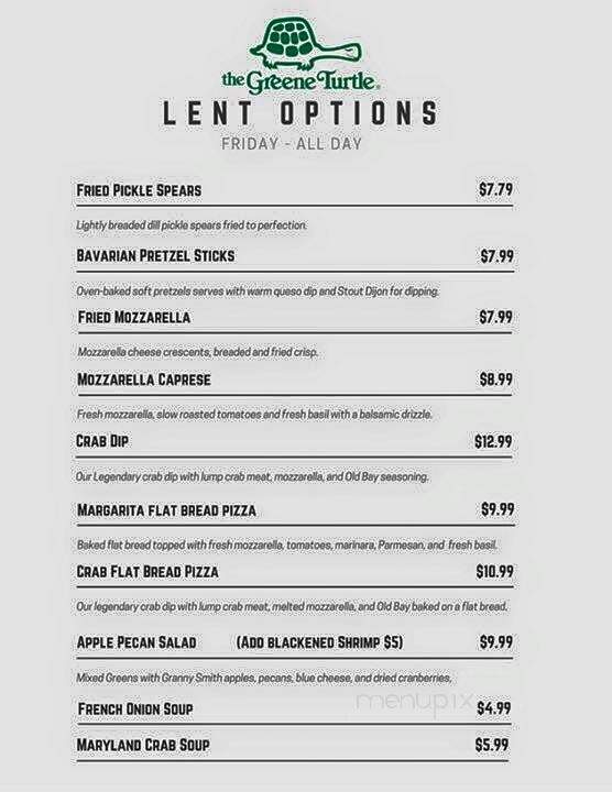 The Green Turtle - Hagerstown, MD menu_pic