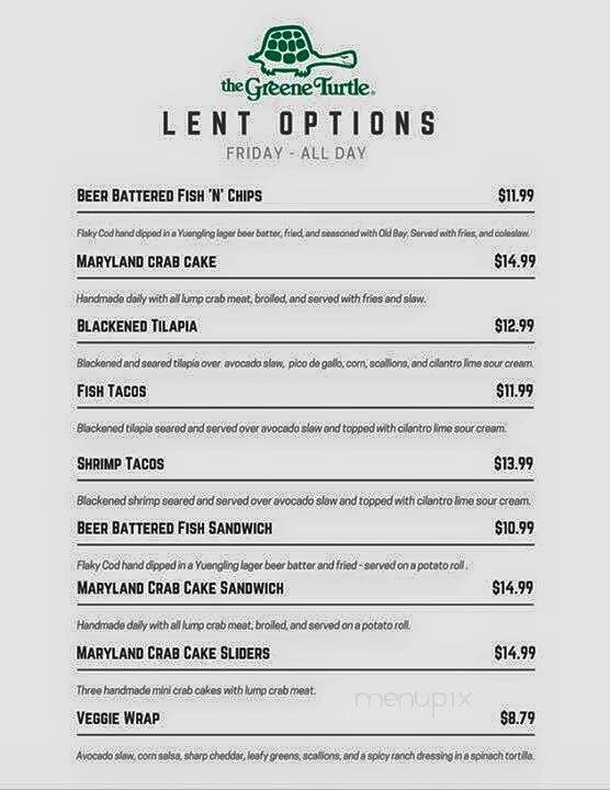 The Green Turtle - Hagerstown, MD menu_pic