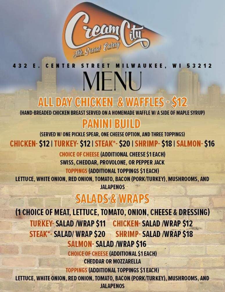 Cream City Cafe - Milwaukee, WI menu_pic