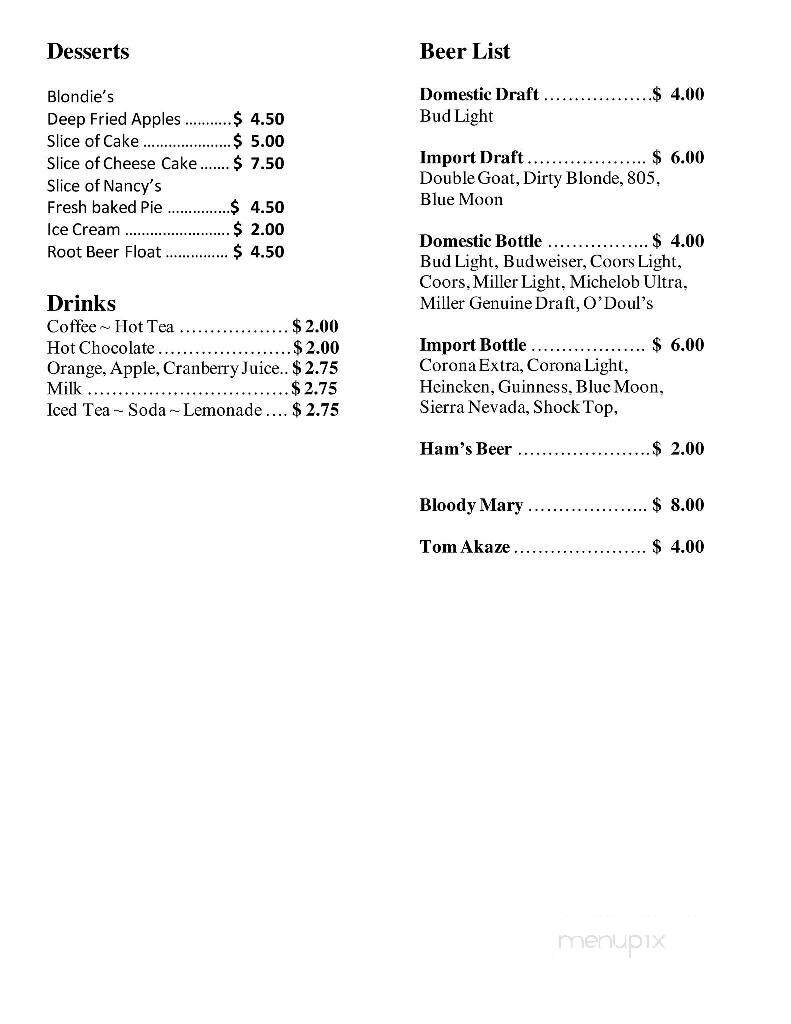 Ham's Station - Pioneer, CA menu_pic