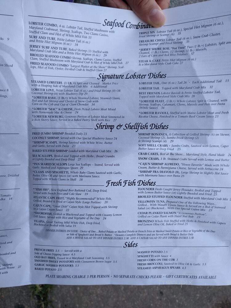 Schellenger's Restaurant - Wildwood, NJ menu_pic