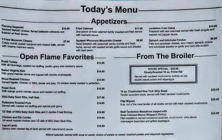 Open Flame - Hales Corners, WI menu_pic