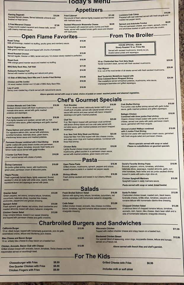 Open Flame - Hales Corners, WI menu_pic