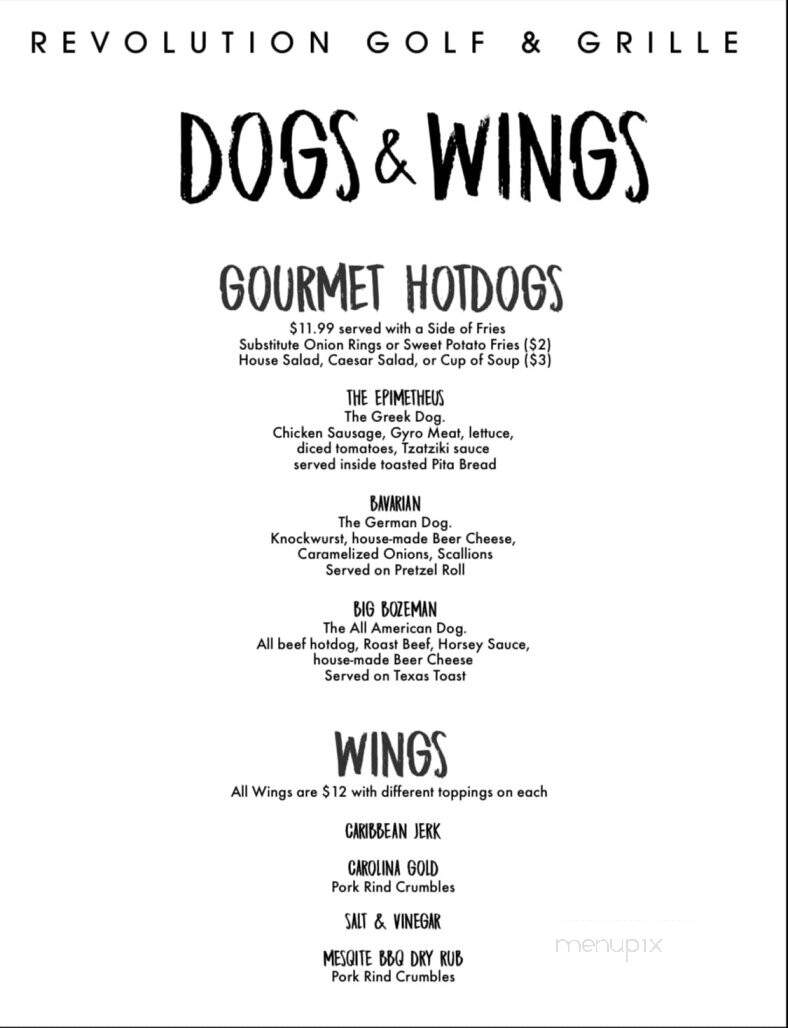Revolution Golf And Grille - Williamsburg, VA menu_pic