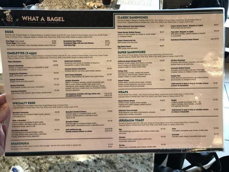 What a Bagel Eatery - Vaughan, ON menu_pic
