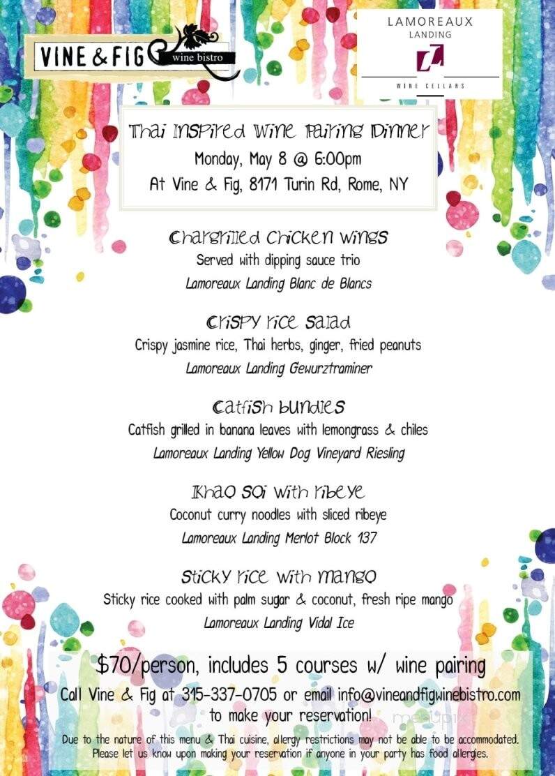 Vine and Fig - Rome, NY menu_pic