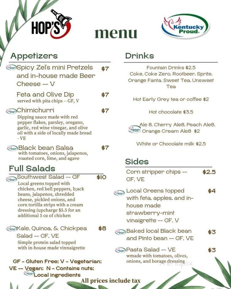Hop's - Campton, KY menu_pic