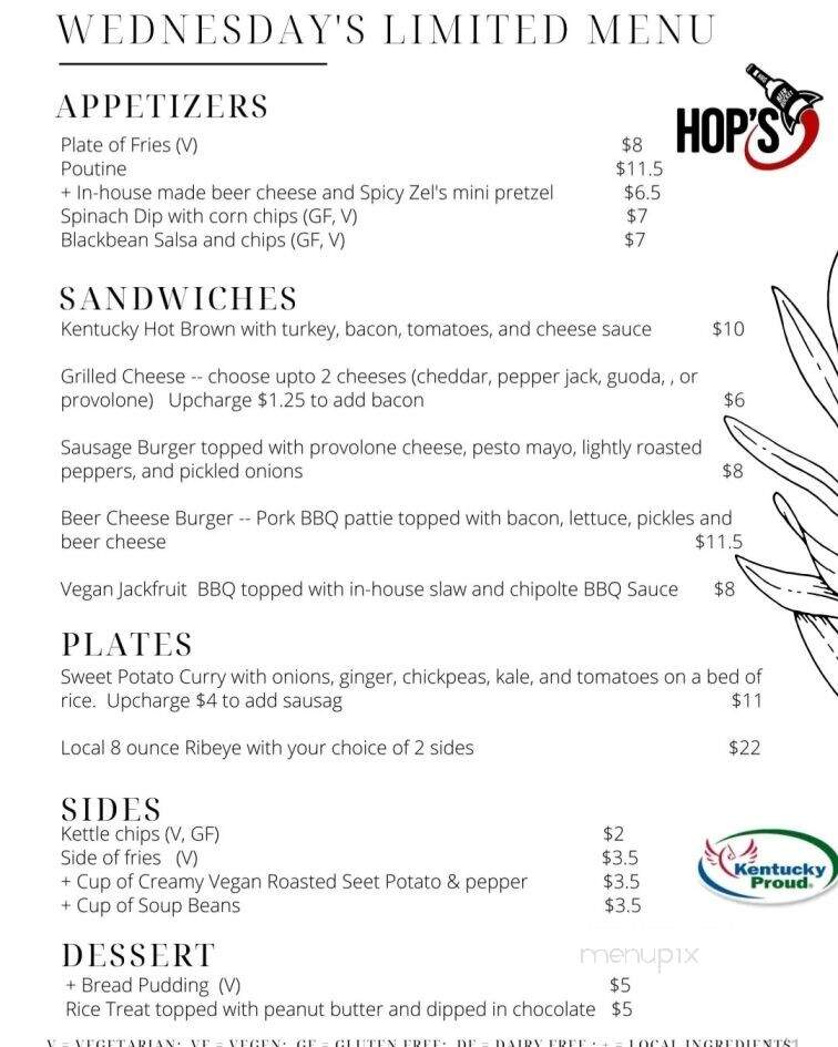 Hop's - Campton, KY menu_pic