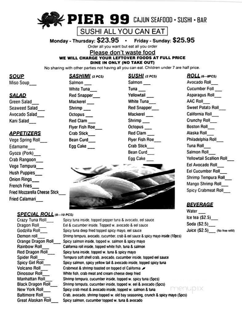 Pier 99 - Gambrills, MD menu_pic