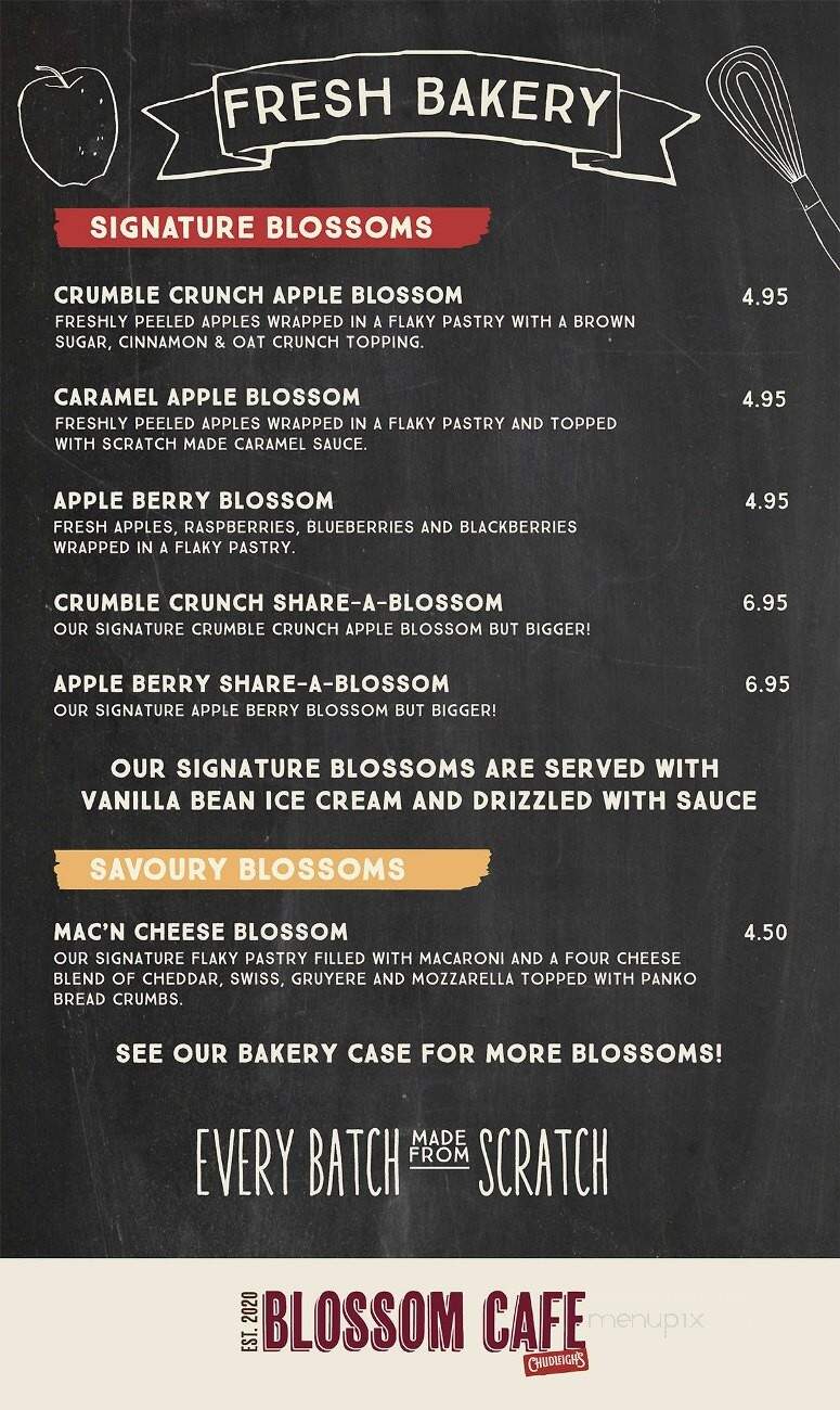 Chudleigh's Blossom Cafe - Milton, ON menu_pic