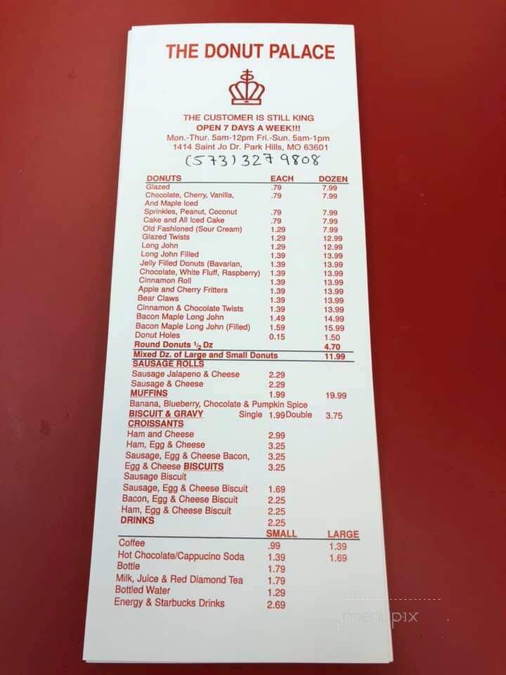 Donut Palace - Park Hills, MO menu_pic
