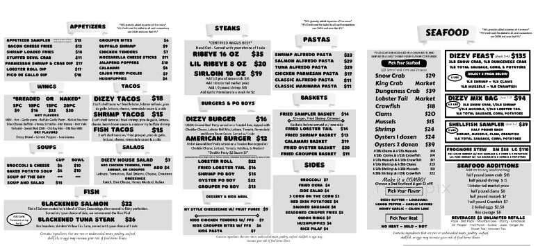 Dizzy Crab - Florence, SC menu_pic