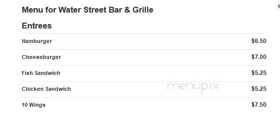 Water Street Bar & Grille - Geneva, OH menu_pic