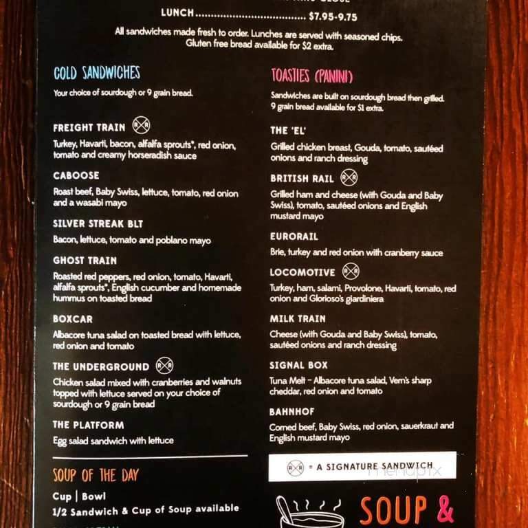Off The Rail - Elkhart Lake, WI menu_pic
