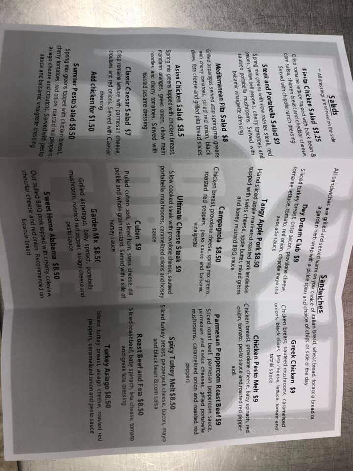 Day Dream Cafe - Sheboygan Falls, WI menu_pic