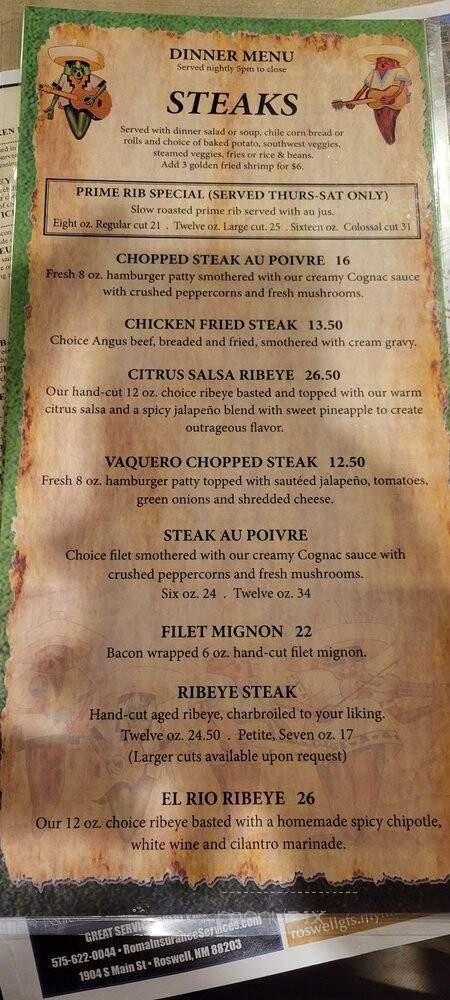 Peppers Grill & Bar - Roswell, NM menu_pic