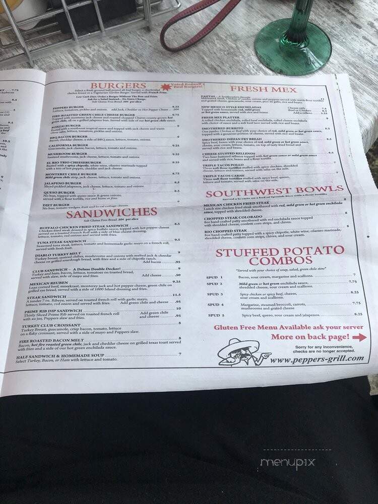 Peppers Grill & Bar - Roswell, NM menu_pic