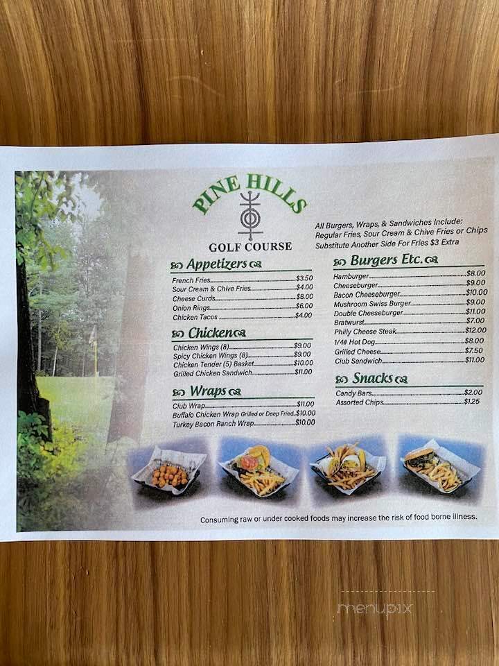 Pine Hills Golf Course Supper - Gresham, WI menu_pic