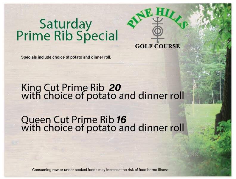 Pine Hills Golf Course Supper - Gresham, WI menu_pic