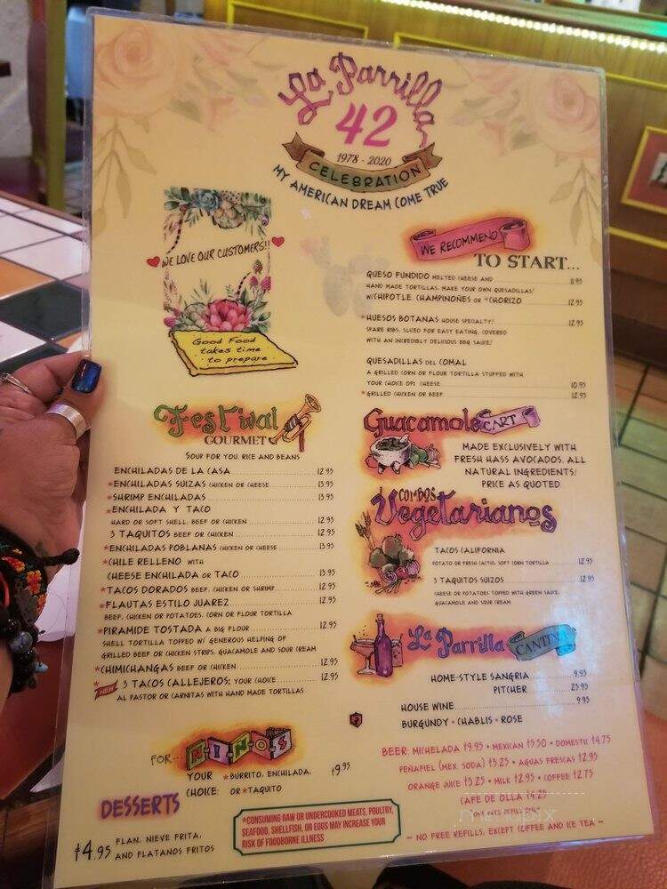 La Parrilla Restaurant - Los Angeles, CA menu_pic