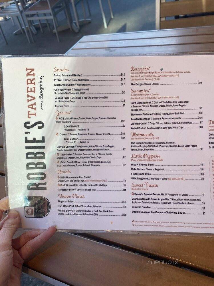 Robbie's Tavern - Breckenridge, CO menu_pic