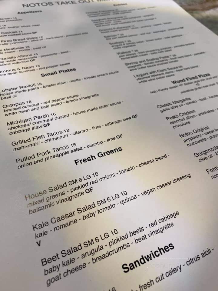 Notos At The Bill-Mar - Grand Haven, MI menu_pic