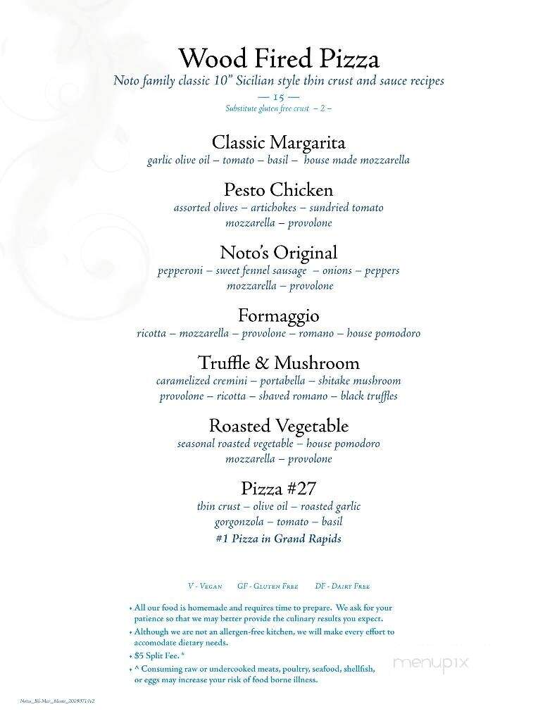 Notos At The Bill-Mar - Grand Haven, MI menu_pic