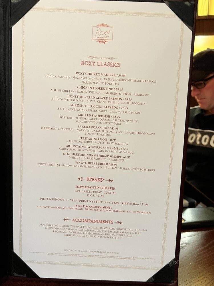 Roxy Restaurant & Bar - Black Hawk, CO menu_pic