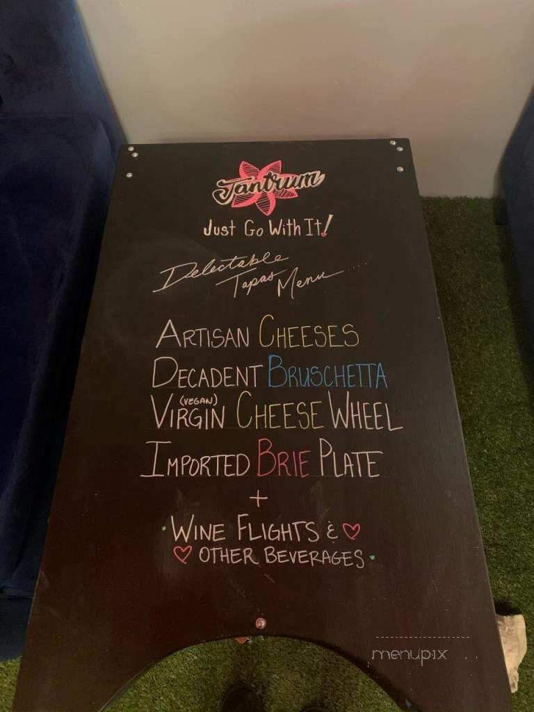 Tantrum Wines - Cottonwood, AZ menu_pic