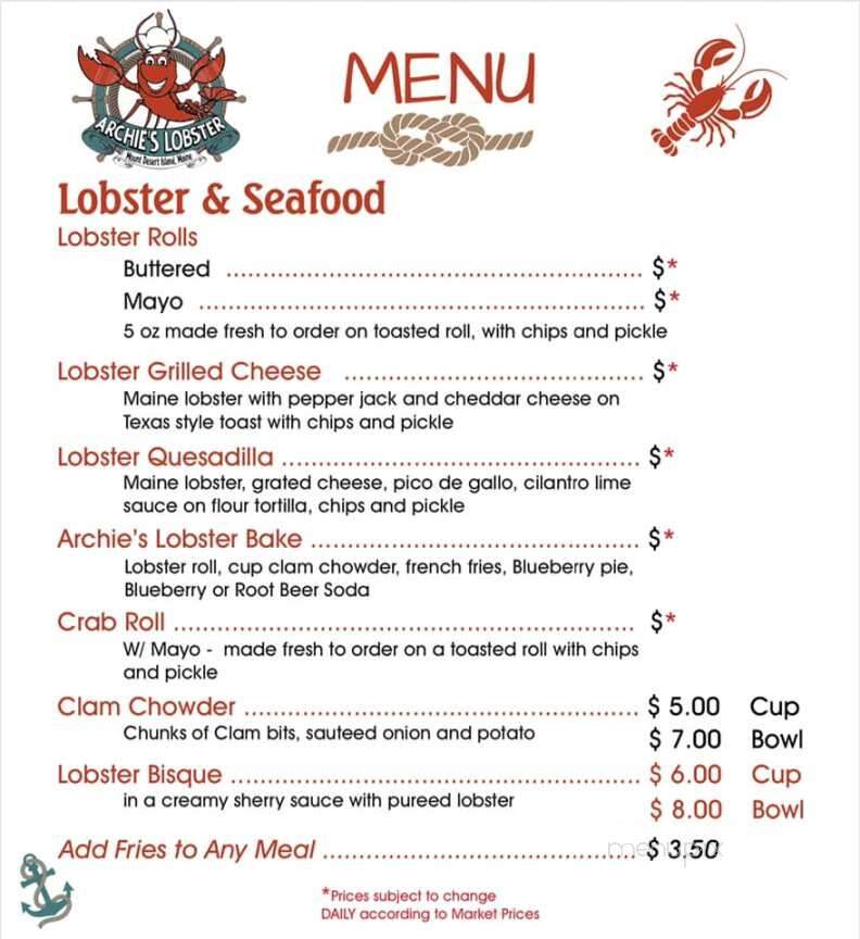 Archie's Lobster - Tremont, ME